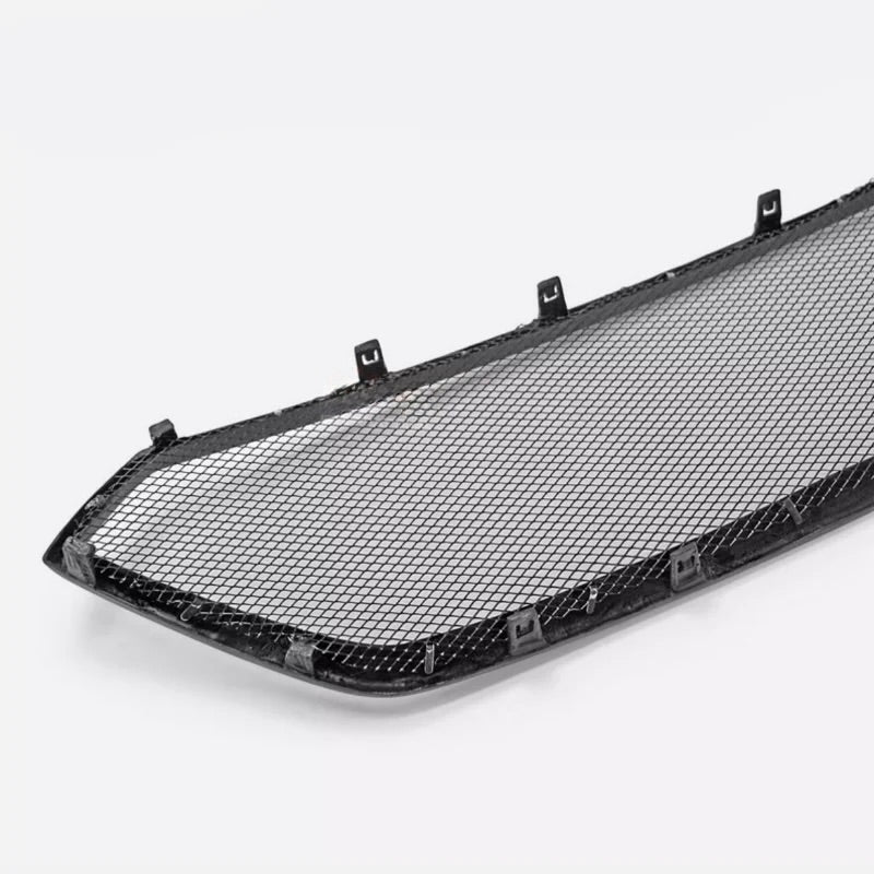 Car grille with black mesh on a white background