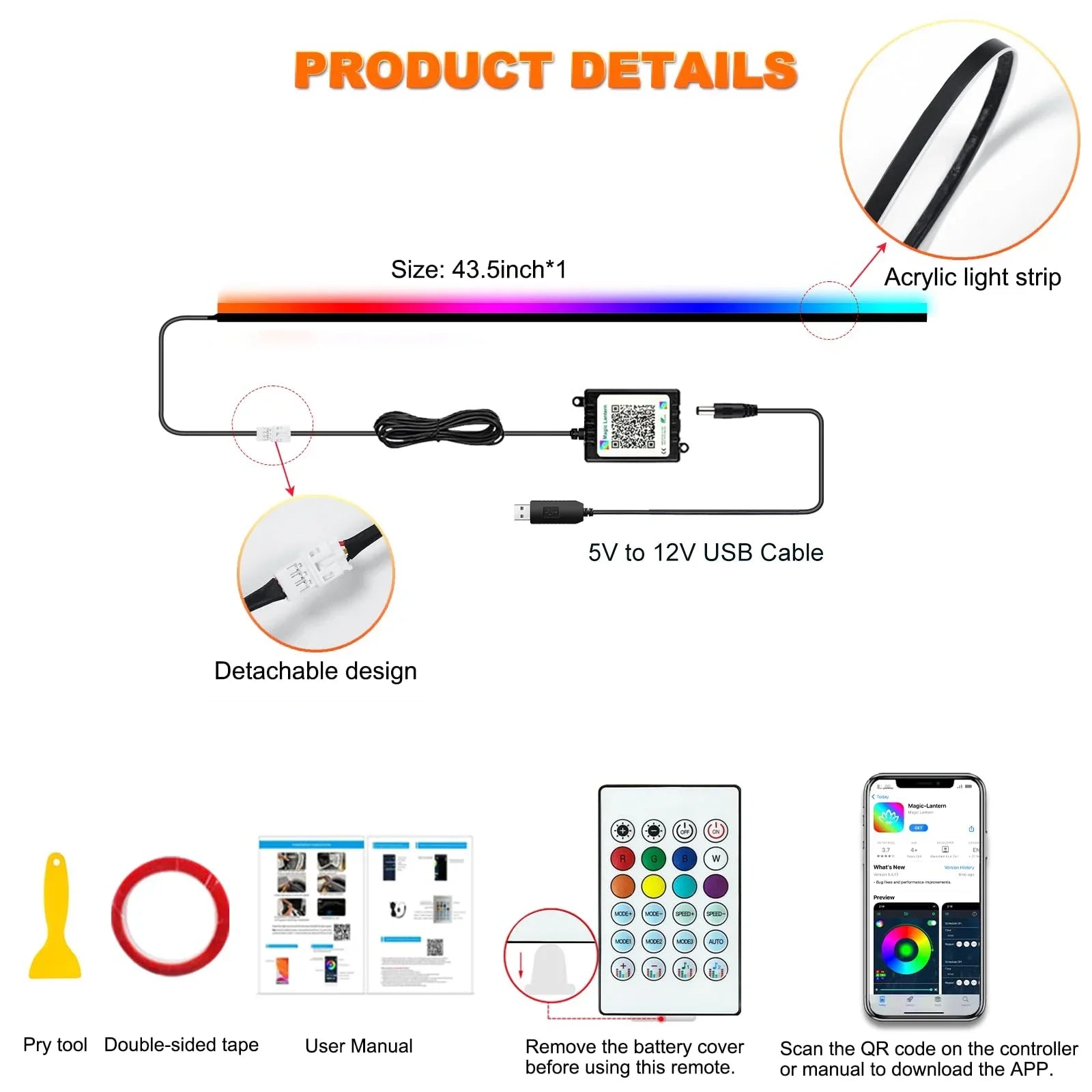fixy-ambient-lighting-kit-contents-1 in 1 APP Remote