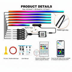 fixy-ambient-lighting-kit-contents-6 in 1 APP Remote