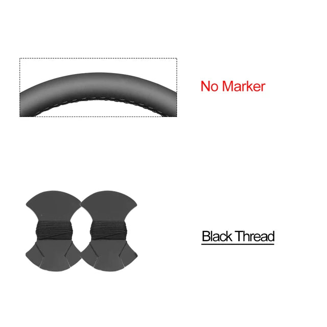 Diagram of a bicycle tire with black thread and 'No Marker' text on a white background