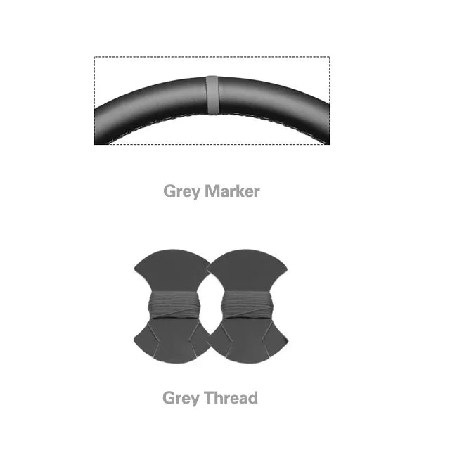 Illustration of a bicycle handlebar with a gray marker and thread, labeled on a white background.