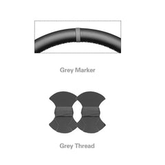 Illustration of a bicycle handlebar with a gray marker and thread, labeled on a white background.