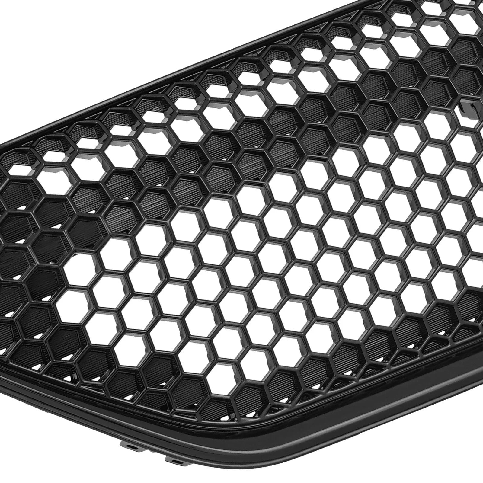Black honeycomb grille on a white background