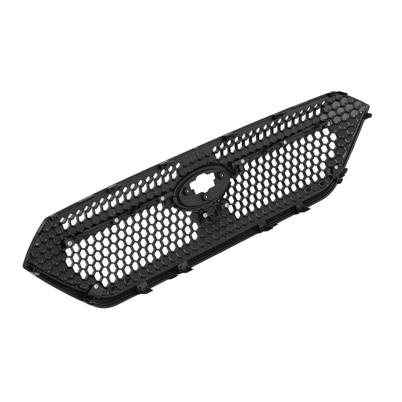 Black honeycomb car grille on a white background