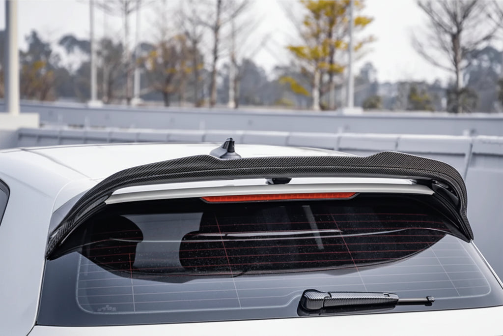 Car spoiler on a car with a blurred background