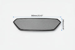 car grille with dimensions on a white background