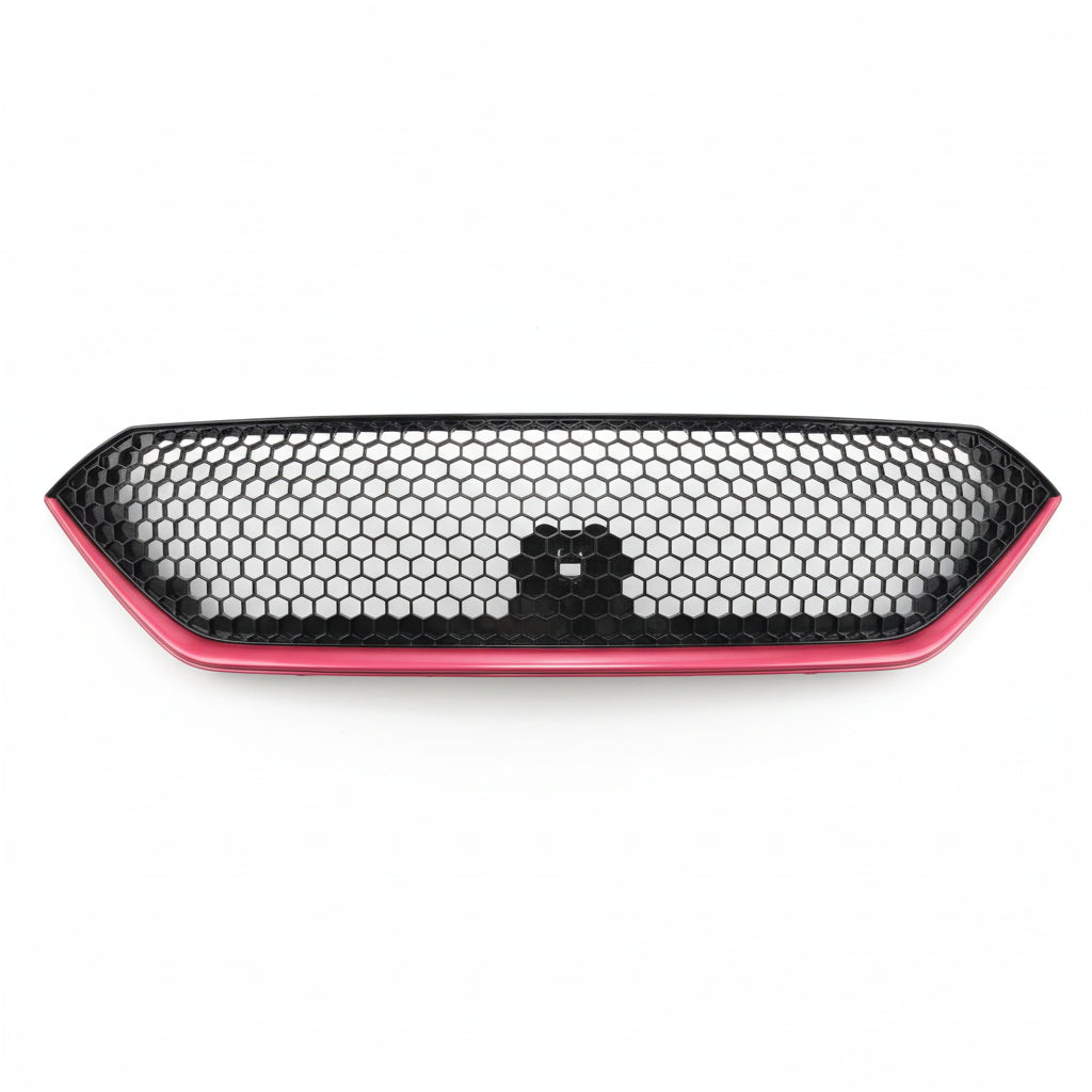 Car grille with honeycomb pattern on a white background