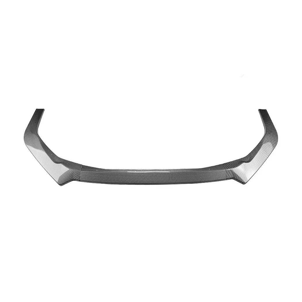 A carbon fiber rear bumper lip spoiler with a glossy finish and visible woven texture, shown against a white background with faint diagonal watermarks.